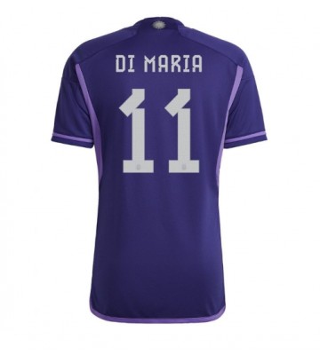 Argentyna Angel Di Maria #11 Koszulka Wyjazdowych MŚ 2022 Krótki Rękaw